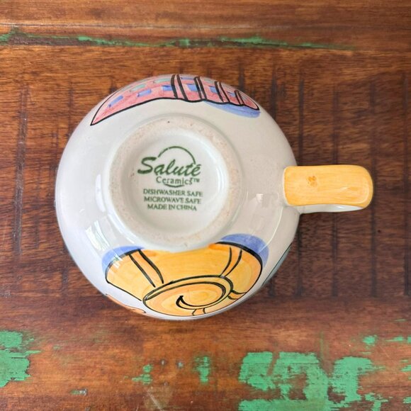 Salute' Ceramics Cup & Saucer | Coastal Beach Design | Ocean and Shell Motif - Picture 7 of 10